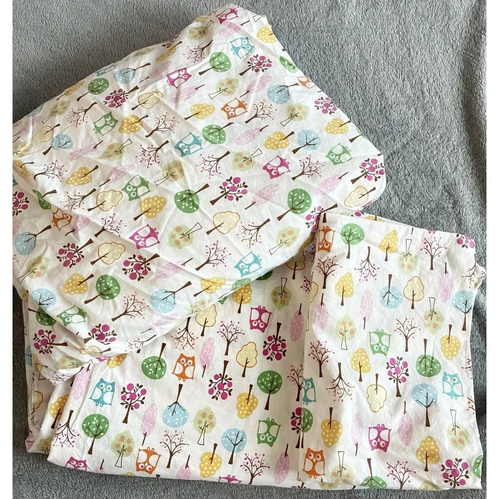 Pottery Barn Kids Brooke Owl Tree Woodland Twin 3 Pc Sheet Set Organic Cotton